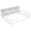 Lit blanc à plancher double avec bibliothèque et tablettes, garde-corps pour une protection confortable dans la chambre à coucher, bois de pin pratique pour le coucher