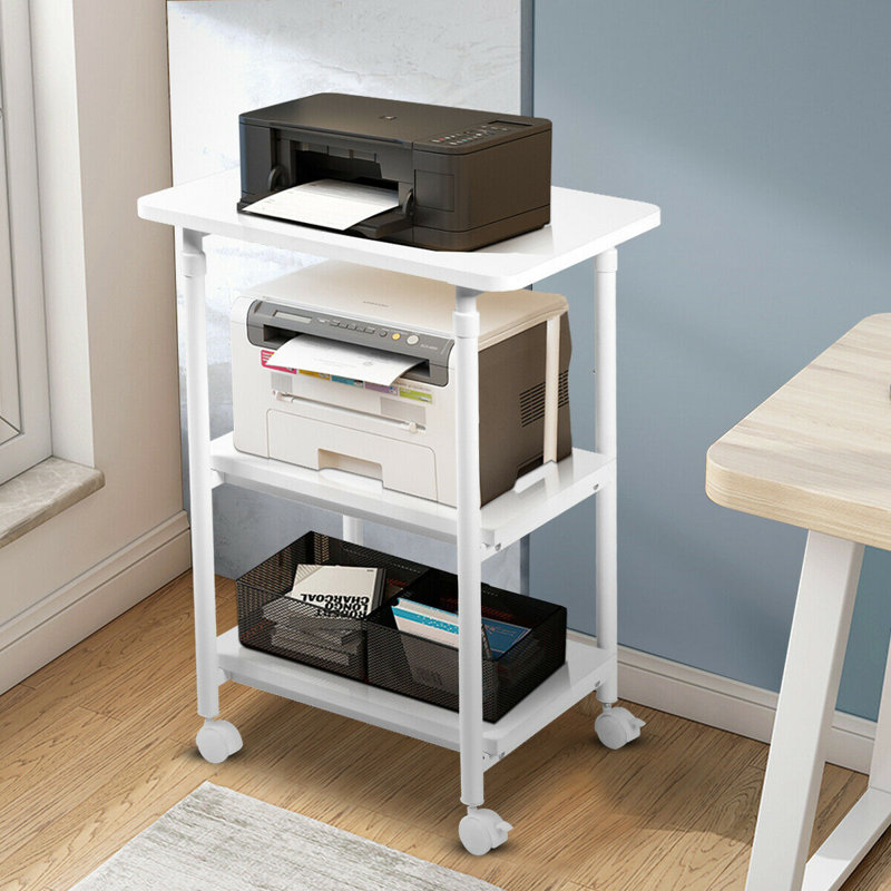 Lemley 67cm H x 49cm W Utility Cart with Wheels, White