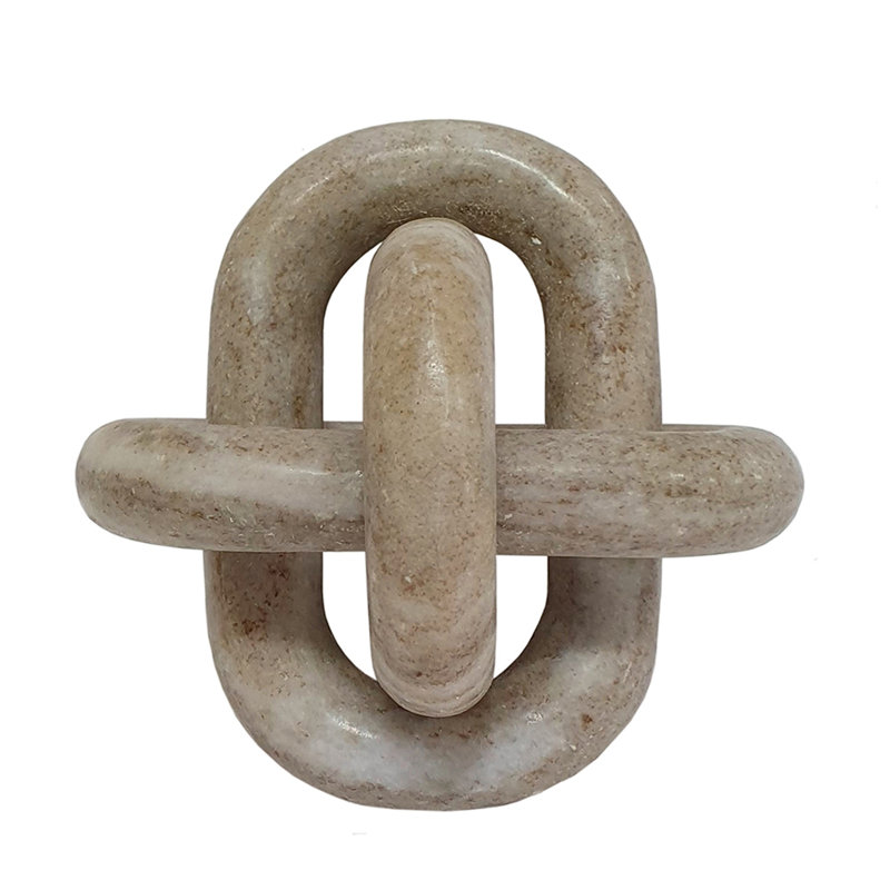 Decorative Marble Chain Sculpture, Cream, Cream