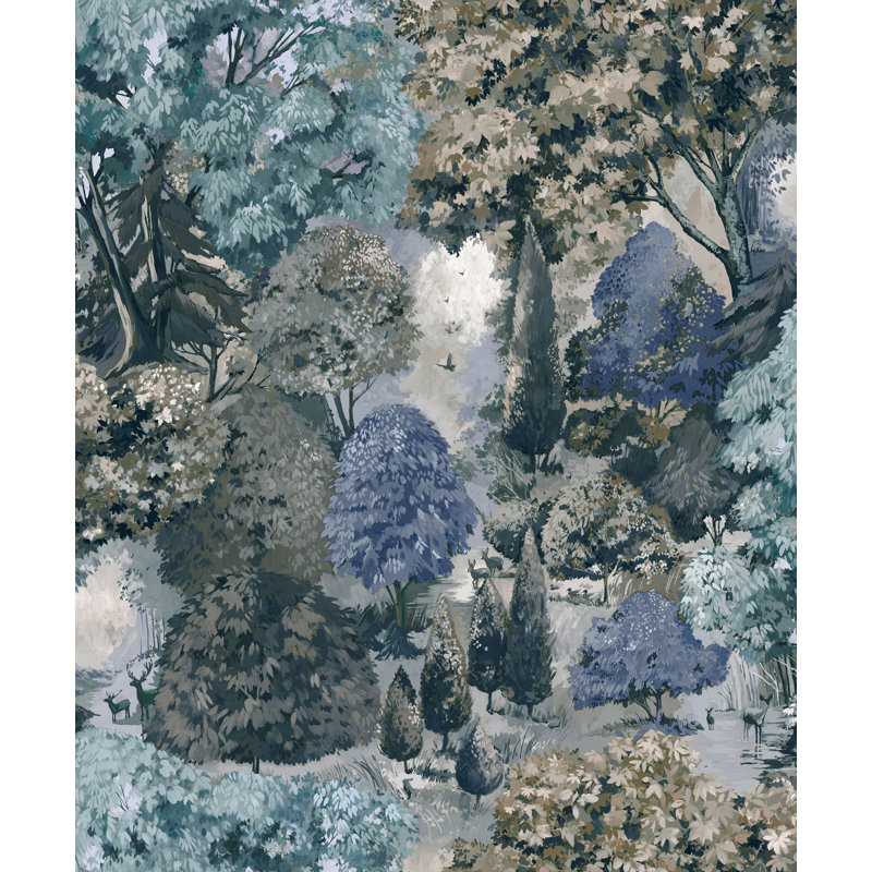 Papier peint texturé non tissé Mulberry Pi., Vert/brun