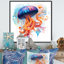 Orange et méduse bleue Jive III - art mural méduse-987211893-987211902