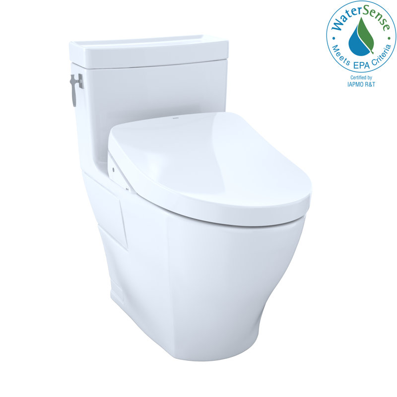Toilette allongée une pièce 1,28 GPF avec siège de chasse automatique S500e TOTO WASHLET® + Aimes®, coton blanc