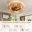 Ventilateurs de plafond en cage avec lumières et télécommande pour la chambre à coucher, la cuisine et la salle à manger