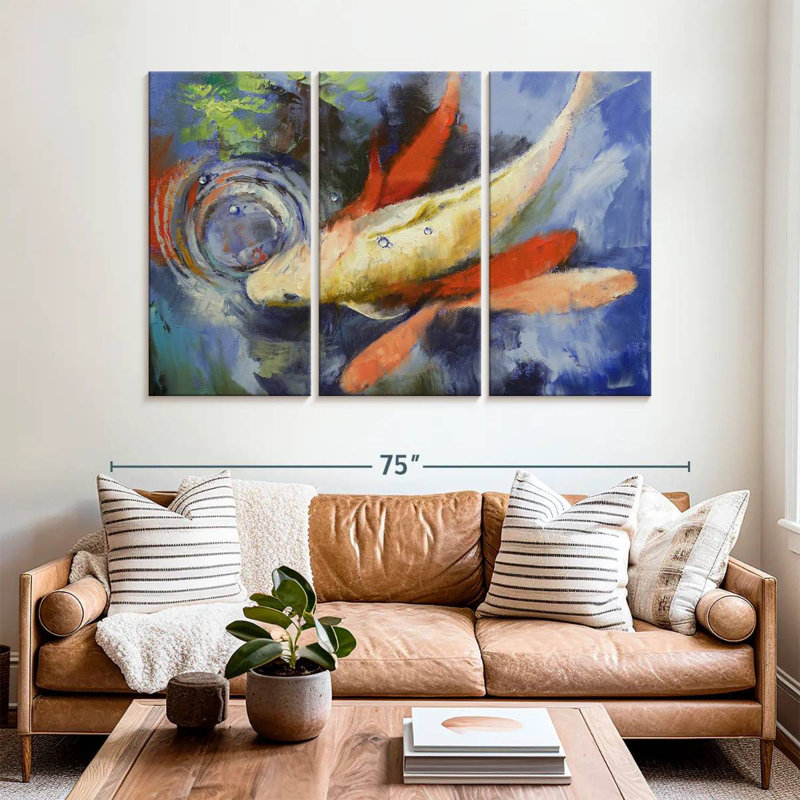 Koi And Water Ripples, 42" H x 65" W