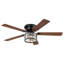  Ventilateur de plafond en cristal noir / brun de 56 po avec ensemble d'éclairage Cissline