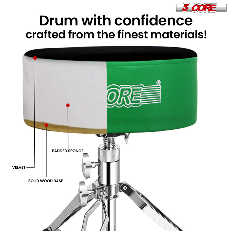 Tabouret de guitare rembourré 5 po avec siège en velours 5 po, Vert