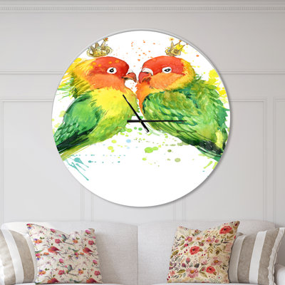 Family Parrots - Horloge murale moderne