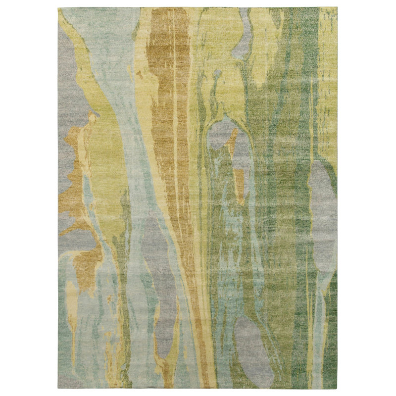 Distressed Homage Hand Knotted Wool Area Rug, Rectangle 8' x 10'