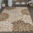 Zinnia Modern Floral Textured Weave Brown/Cream Indoor/Outdoor Rug-574960201