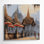 Art mural sur toile brun avec cités, villes, Thaïlande