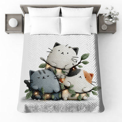 Cute Cartoon Cats Bedding Cats Bedspread Animals