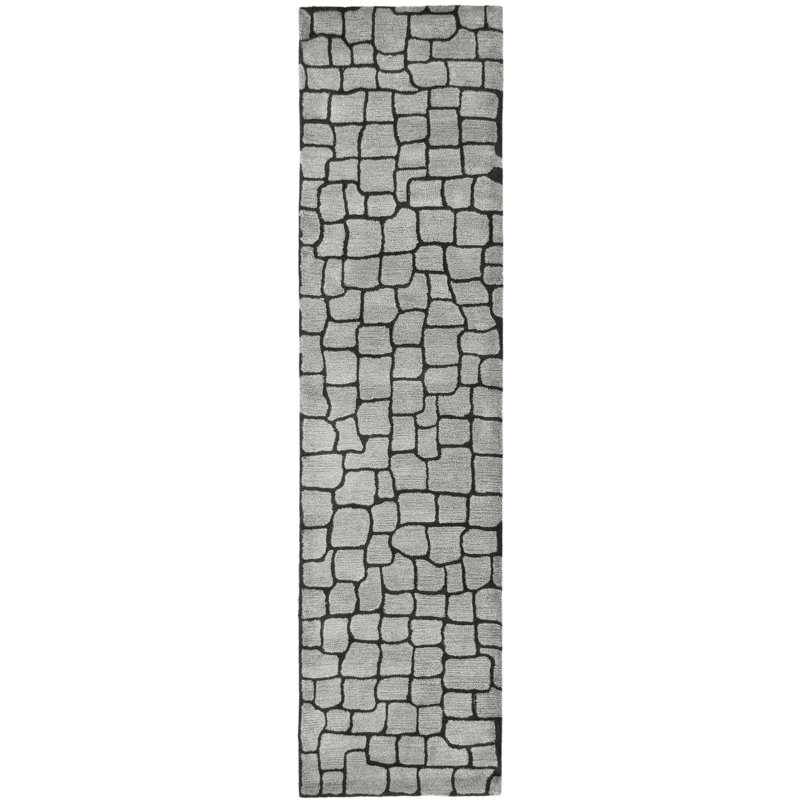 Soho Hand Tufted Wool Pile Geometric Rug, Runner 2'6" x 10'