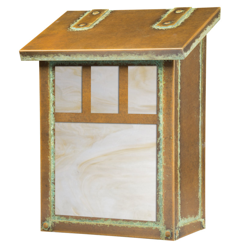 Giunta Brass Wall Mounted Mailbox, New Verde, Gold Iridescent