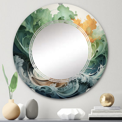 Neeja - Miroir mural floral rond