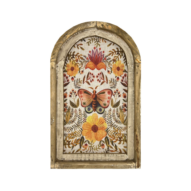 Handmade Farmhouse Plants & Flowers Wall Decor on Solid Wood, 22'' H x 14'' W x 2'' D