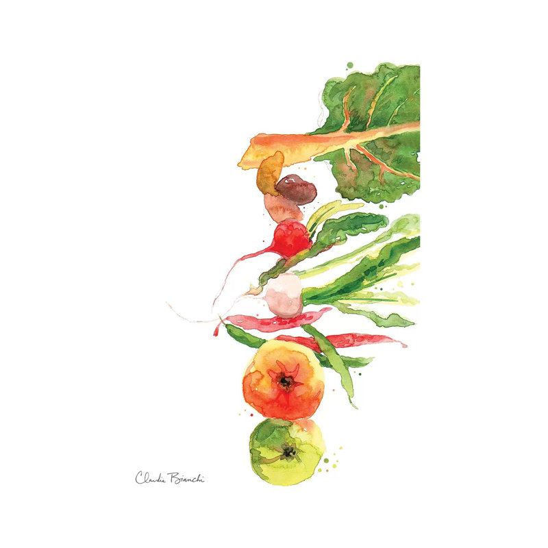 Stacked Veg by Claudia Bianchi - Painting on Canvas, 30.48cm H x 20.32cm W x 1.91cm D, Wrapped Canvas
