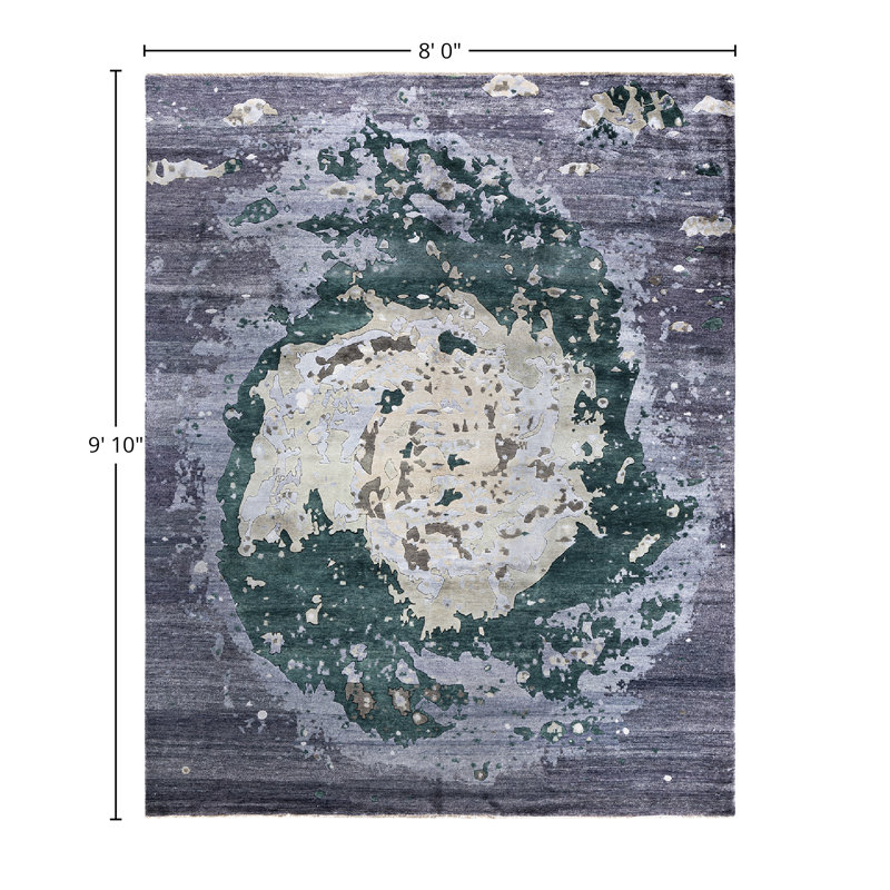 Overdyed One-of-a-Kind 8' 0" X 9' 10" Hand Knotted Area Rug