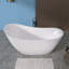 Baignoire autoportante blanche autoportante en acrylique 63 "avec trop-plein et drain 63"