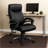 Sian Rolling Executive Chair With Dark Gray Finish, Black Faux Leather