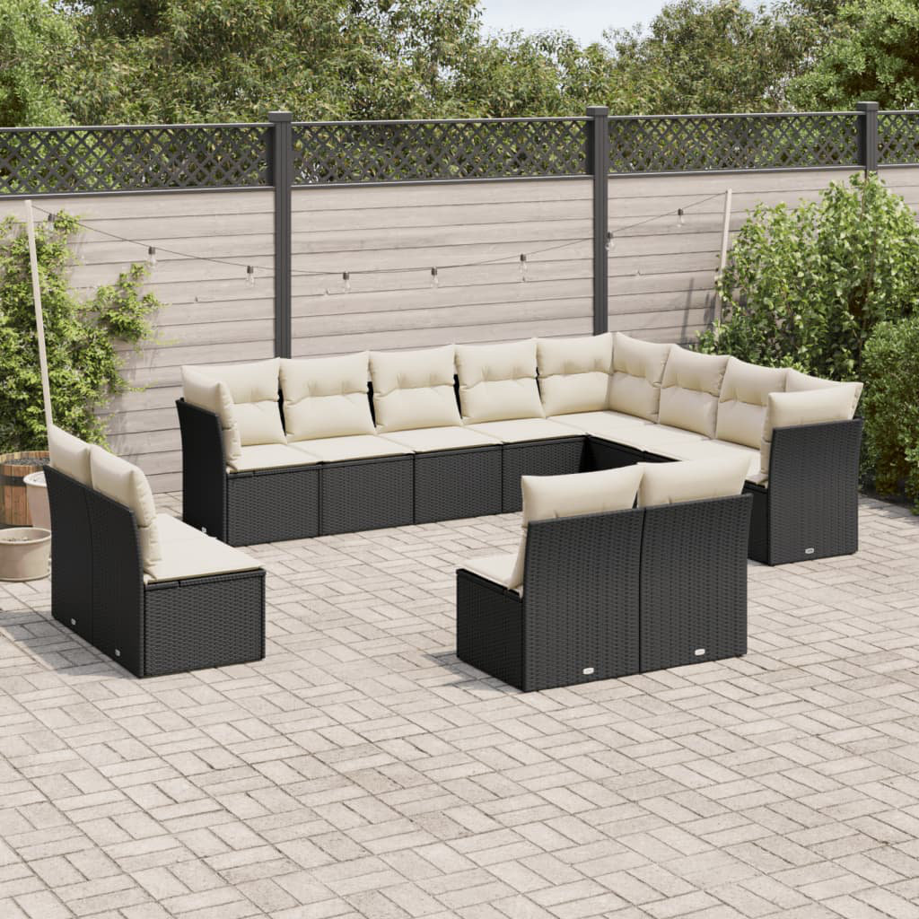 Vidaxl 12-Tlg. Garten-Sofagarnitur aus Polyrattan mit Kissen