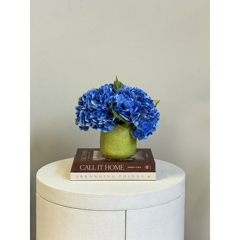 Real Touch Hydrangeas in Ceramic Pot