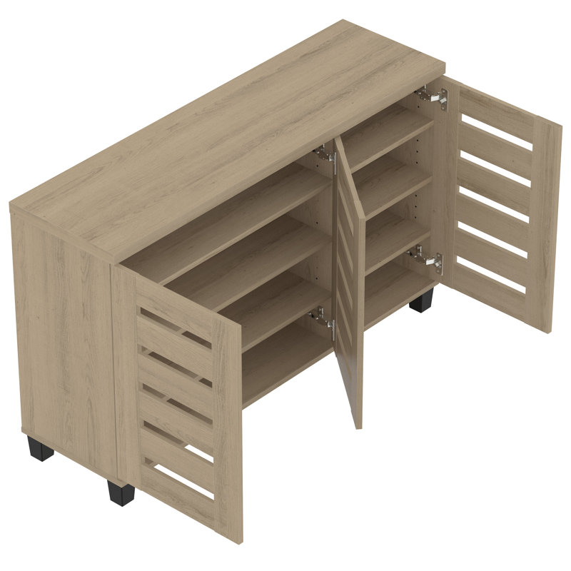 Armoire de rangement pour chaussures 16 paires Millan, Chêne d'Oslo