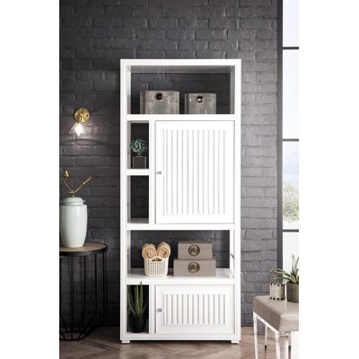 Armoire de salle de bain autoportante en bois massif l 30 po x H 70,9 po x P 15,8 po Athens