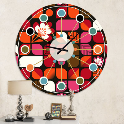 Horloge murale géométrique rétro I - Mid-Century