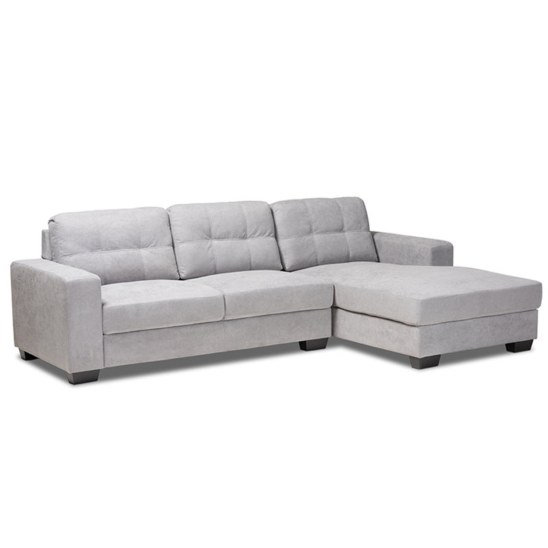 Canapé et chaise longue Alexandrina, Orienté à droite, Gris clair