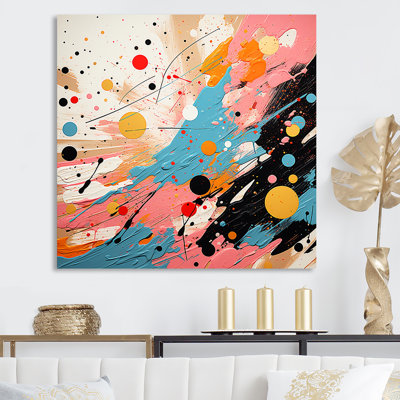 Bleu et rose abstrait Pop Fusion II - art mural Pop