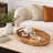 Handcrafted Acacia Wood Oval Brown Serving Tray