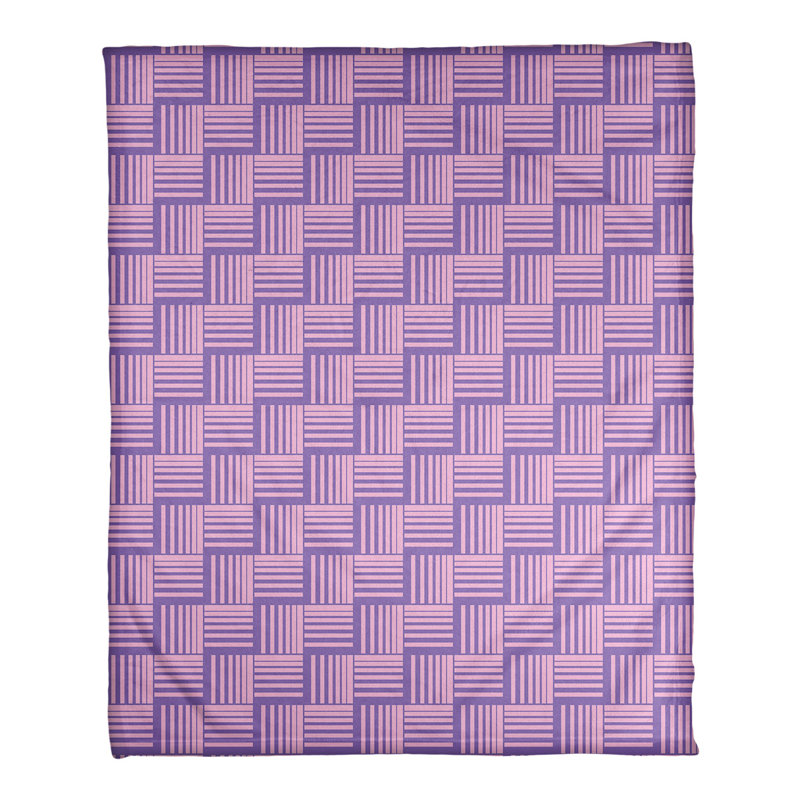 Couverture polaire à rayures classic basketweave, l 50 po x L 60 po, Mauve / Rose