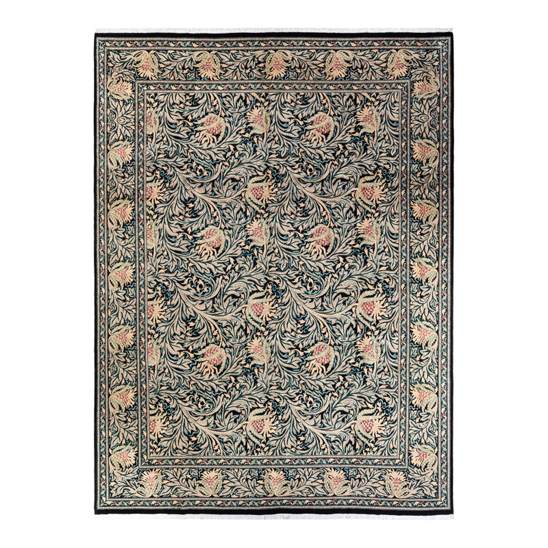 Classic One-of-a-Kind 9'1" x 12'4" Hand Knotted Area Rug