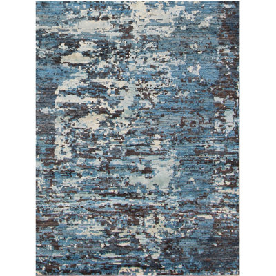 Rectangle 150 cm x 208 cm Geometric Hand Knotted Area Rug