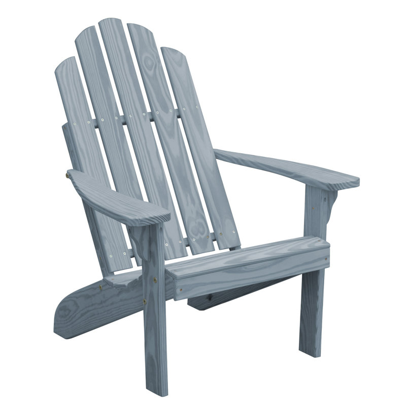 Chaise Adirondack en bois Urich, Teinture grise