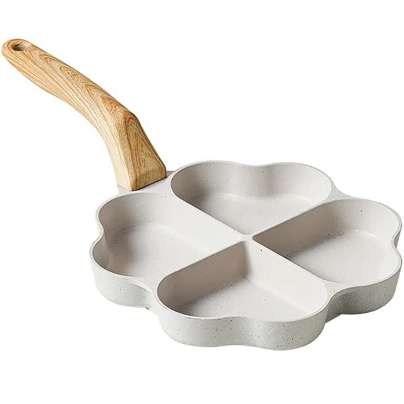 4-cup Heart-shaped Nonstick Egg Omelette Frying Pan Pancake Maker For Breakfast