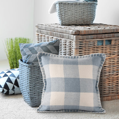 Kjellfrid Plaid Indoor/Outdoor Throw Pillow Cover