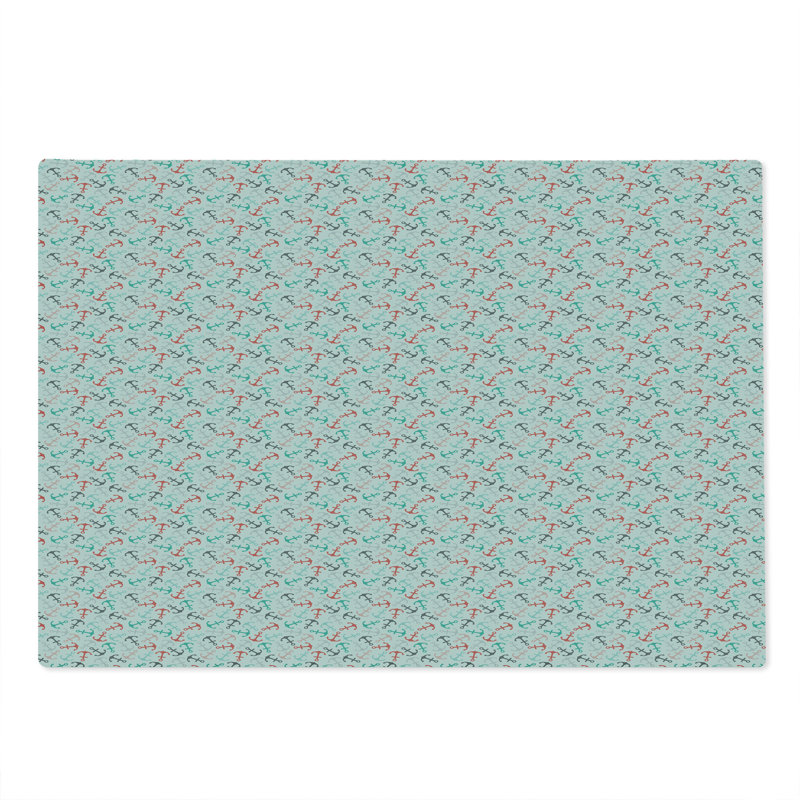 Ambesonne Anchor Cutting Board Large Size Sailor Adventure Retro Multicolor