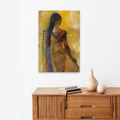 Femmes du monde I - art abstrait noir et bleu