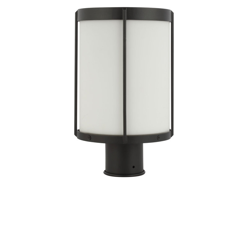 Lanterne de poteau d'extérieur 13 lumières Luning, Non, Verre gravé blanc, Noir texturé