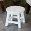 Marchepied antique en bois blanc avec papillons. Bois d'hévéa pour repose-pieds fonctionnel, mini tables. Tabouret H 10 po x P 11 po, repose-pieds de construction, côté-131102771