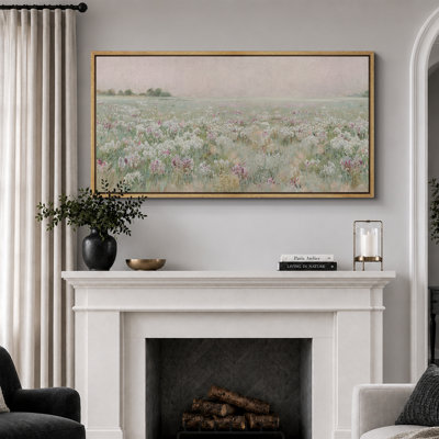 Vibrant Wildflower "Meadow Floral Field French Country Artwork Pictures Extra Large Framed Wall Art