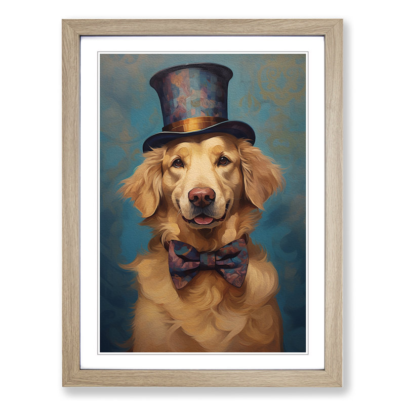 Golden Retriever Dadaism No.2 - Framed Print, 34cm H x 25cm W x 2cm D
