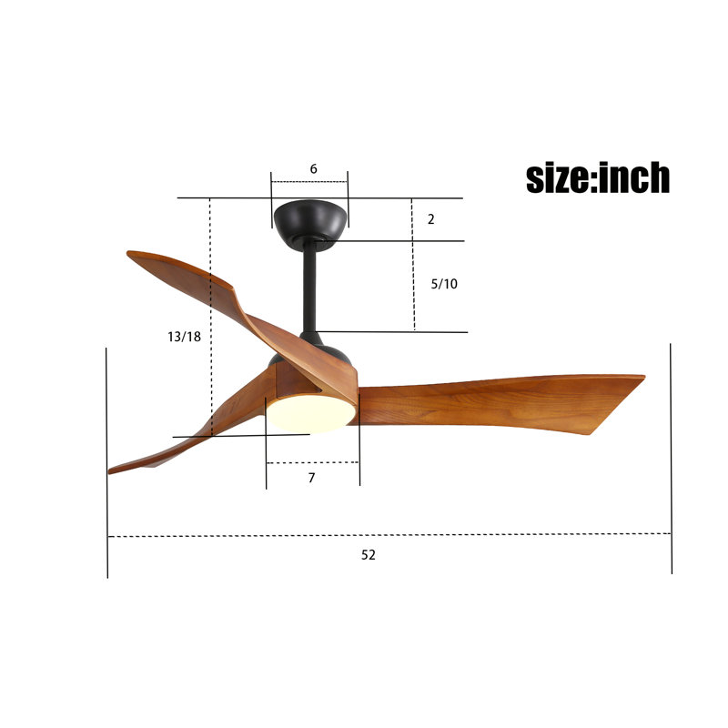Lonnell 52'' Ceiling Fan with LED Lights