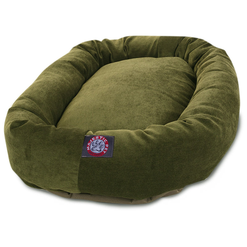Lit ovale pour animal de compagnie, Très grand (l 35 po x P 52 po x H 11 po), Fougère