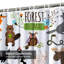 Rideau de douche avec 12 crochets-48417626