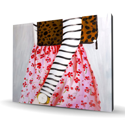 Fashionable Woman with Leopard Bag | Figurative Canvas Art