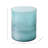 Decorative Round Hurricane Candle Holder with Frosted Bottom Style - Modern Glass Pillar Candlestick Holder for Tabletop Accent - Blue & Frost-1303393357