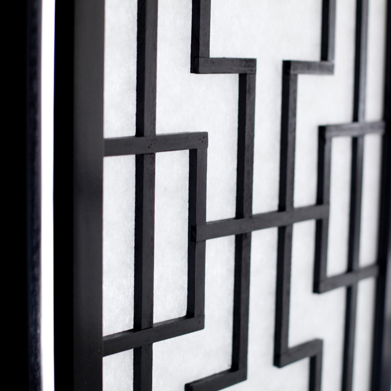 Sudoku 3 Panel Room Divider Screen, Black