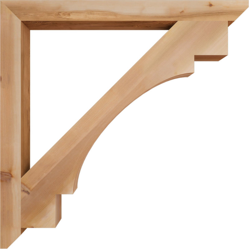 Support en bois / corbeau, Cèdre rouge de l'Ouest (lisse), H 48 po x l 3,5 po x P 48 po